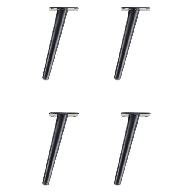 Scienceny Pie de mueble cónico inclinado duradero y resistente, amplia gama de aplicaciones, acero al carbono, 4 Uds. Herramientas y ferretería negro