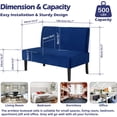 thumbnail image 4 of Mini Comfy Couch Armless Loveseat Sofa with USB Port, Navy Blue - Compact Sofa for Small Spaces, Living Room, Office, 4 of 10