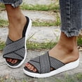 thumbnail image 3 of Women Cross Strap Sandals Slip On Slippers Platform Mules Summer Slides Shoes Size, 3 of 5