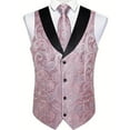 thumbnail image 3 of Kilaqueen Suit Vest for Mens Medieval Punk Paisley Victorian Costume V-Neck Single-Breasted Slim Fit Waistcoat Tie Set for Wedding Prom Party and Business, 3 of 6