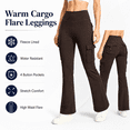 thumbnail image 4 of MASKERT Women's Fleece Lined Flare Pants, High Waisted Stretch Casual Pants, Water Resistant Warm Pants with 4 Pockets for Outdoor Travel and Daily Wear, 4 of 9