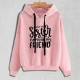 thumbnail image 2 of Patlollav Womens Funny Text Letter Printed Long Sleeve Blouse Pocket Pullover Tops Hoodies, 2 of 6