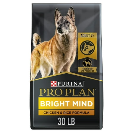 UPC: 0038100170866 | Purina Pro Plan Senior Dog Food With Probiotics for Dogs Bright Mind 7+ Chicken & Rice Formula 30 lb. Bag