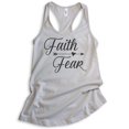 thumbnail image 1 of Faith Fear Tank Top, Ladies Racerback Tank Top, Christian Tank, Catholic Tank, Religion Tank, Grace Tank, Silver Gray, Large, 1 of 3
