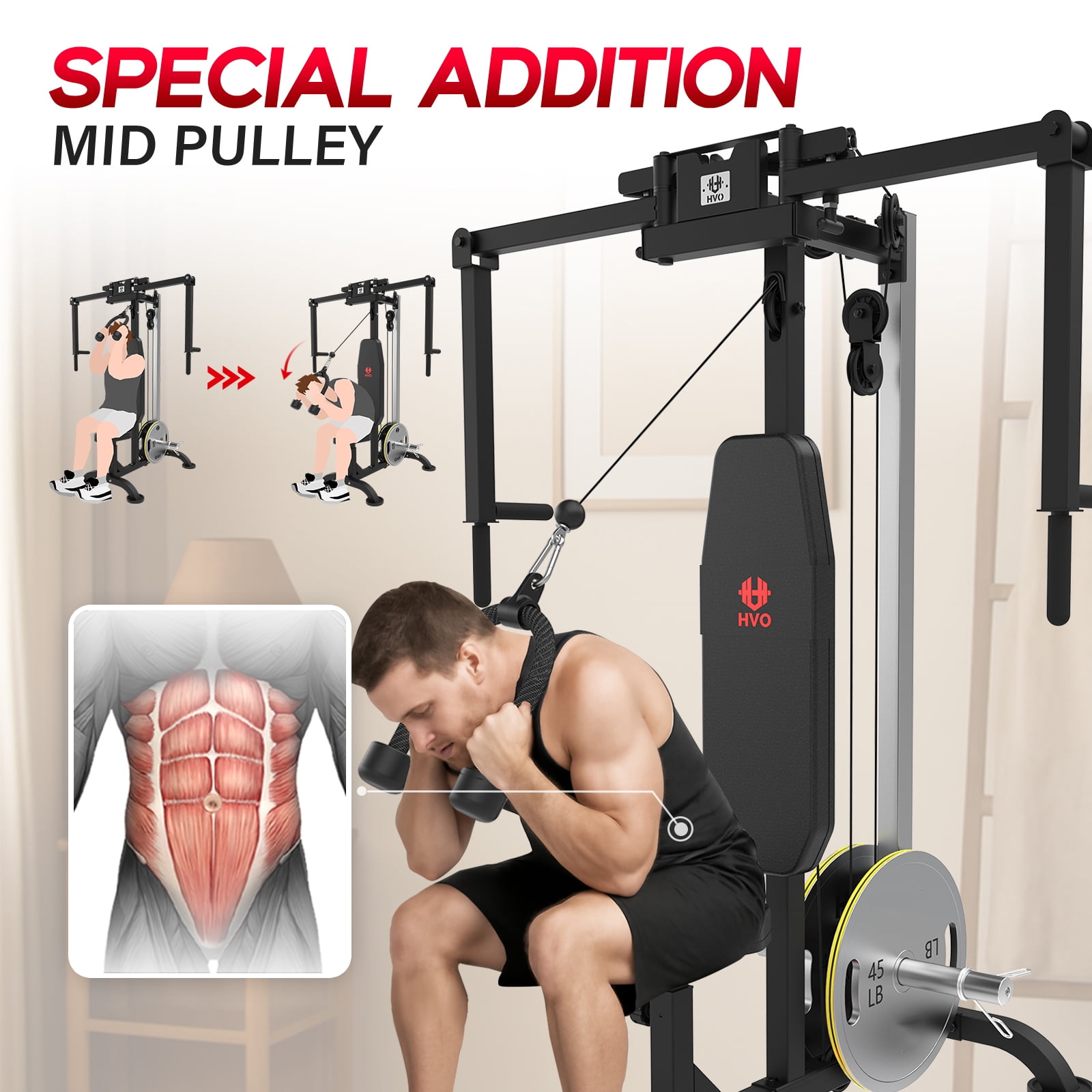 Chest Fly Machine Pec Deck: Fly and Reverse Delt Machine Adjustable Upper Body Home Gym Ab Workout Butterfly Machine for Chest, Back, Pectoral, Rear Deltoid and Shoulder Training Black