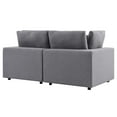 thumbnail image 6 of Modular Lounge Loveseat Deep Sofa, Sunbrella, Grey Gray, Fabric, Modern Contemporary, Outdoor Patio Balcony Cafe Bistro Garden Furniture Hotel Hospitality, 6 of 9