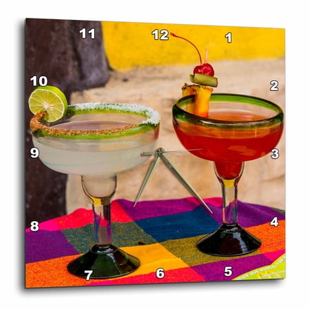 3drose Local Drinks on Table Tlaquepaque Near Guadalajara Jalisco Mexico. 15x15 Wall Clock