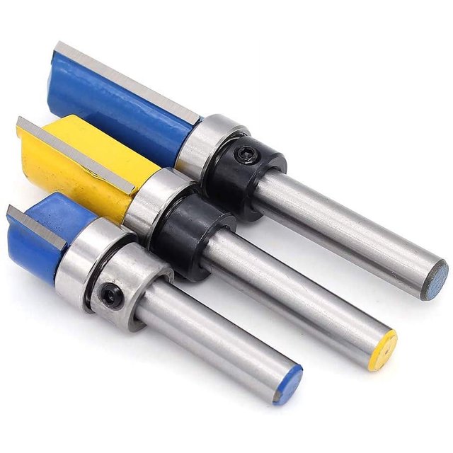 uds 1/4 "cortador de brocas de copia herramientas de fresado de carpintería DIY con rodamiento superior