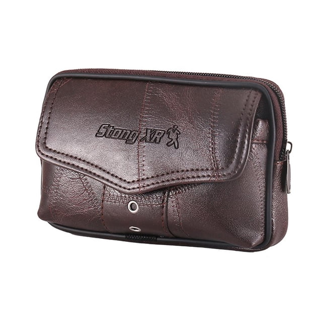 Cinturón para hombre, bolsos multifunción de PU, billetera para teléfono, riñonera (1 café, 10 Uds.)
