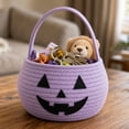 thumbnail image 4 of Trick Or Treat Basket | Jack O Lantern Bucket | Woven Halloween Candy Bucket for Halloween Party Decor | Great Halloween Gift Basket, 4 of 6
