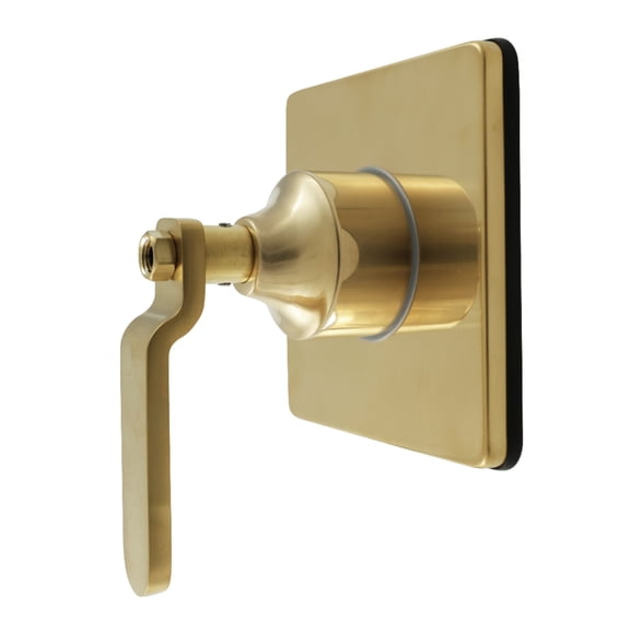 Kingston Brass KS3047KL Whitaker Single-Handle Three-Way Diverter Valve with Square Trim Kit in Brushed Brass