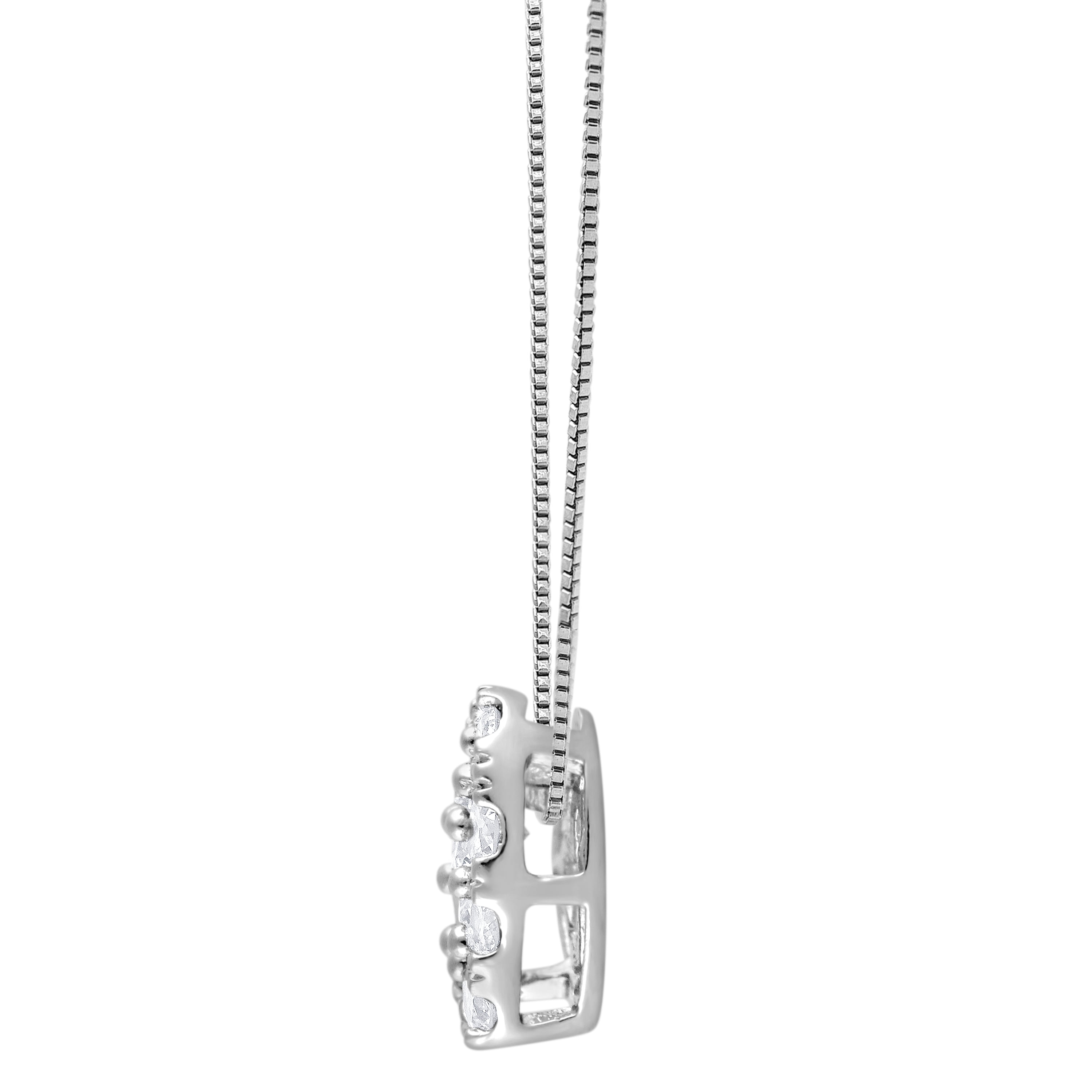 Unique Moments 1/2 Ct Round Lab Grown Diamond Heart Pendant in Silver for Women (J-SI-I1)
