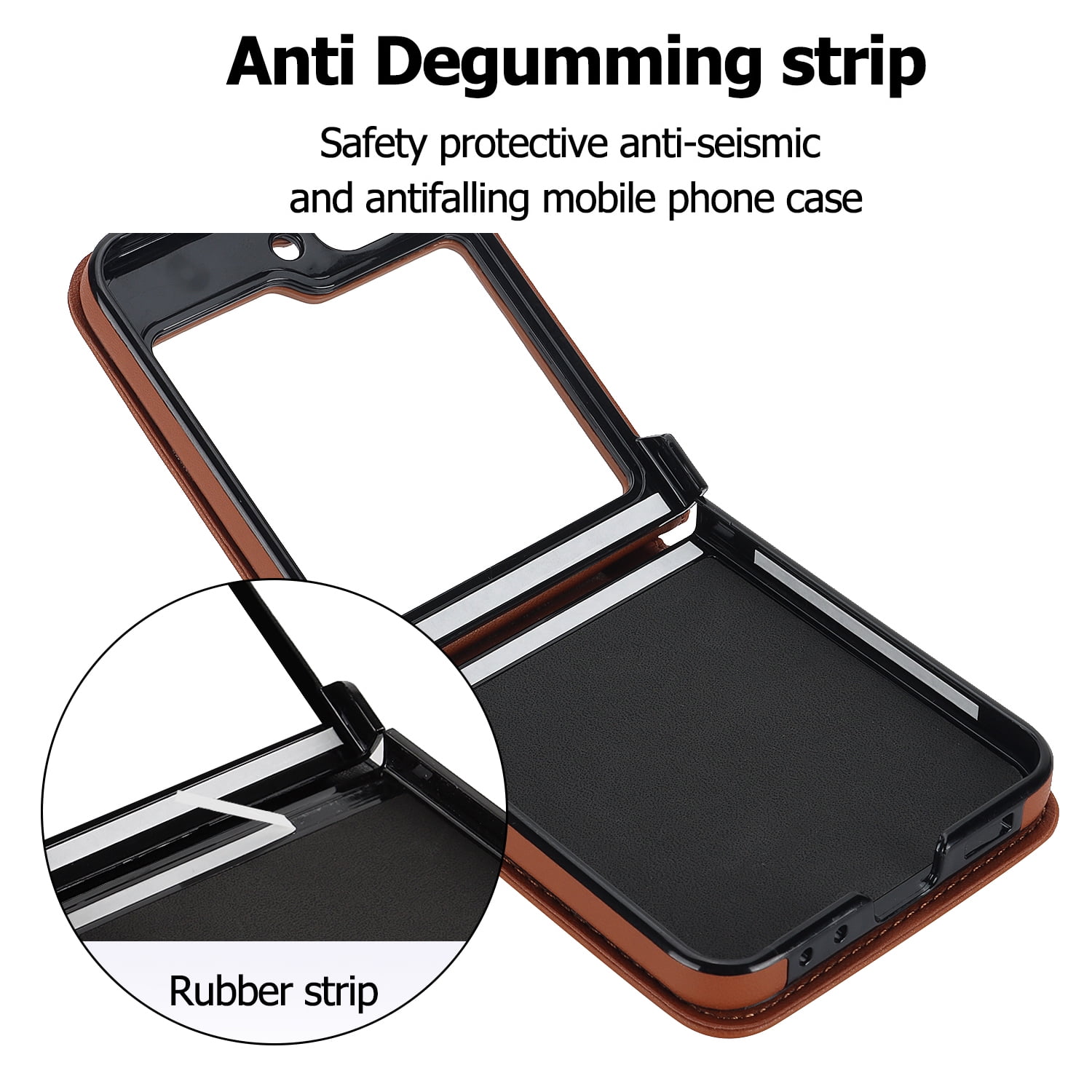 for Samsung Galaxy Z Flip 7 Crossbody Wallet Case with Built-in Card Slots Premium PU Leather Wristlet Strap and Lanyard, Carrying Handbag Phone Case for Samsung Galaxy Z Flip 7 Women Girls, Brown