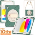 thumbnail image 6 of XYX Case for iPad 11th 11 inch 2025/iPad 10th 10.9 inch 2022 with 360 Degree Rotating, Hand Strap, Shoulder Strap, Emerald Green, 6 of 7
