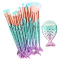 thumbnail image 1 of Mermaid Makeup Brushes, 11 Pieces Mermaid Brushes Mermaid Makeup Brushes Set Professional Foundation Concealer Cosmetics, 1 of 3