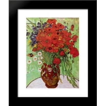 Red Poppies and Daisies 20x24 Framed Art Print by Vincent van Gogh