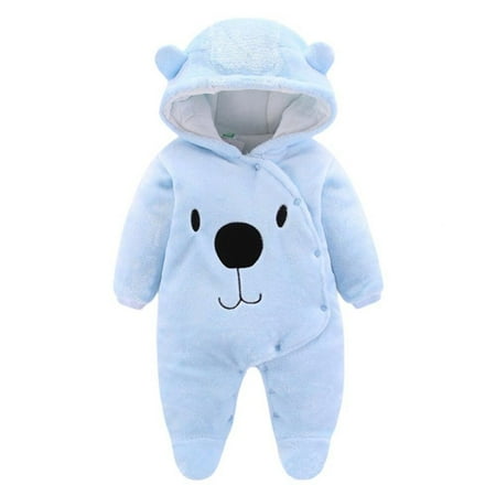 

Morefun-Newborn Bodysuit Snowsuit Warm Fleece Hooded Jumpsuit Romper Winter Outfits Cotton Jumpsuit