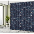 thumbnail image 4 of Ambesonne Night Ocean Shower Curtain, Exotic Palms Islands, 69"Wx84"L, Blue Indigo and Salmon, 4 of 4
