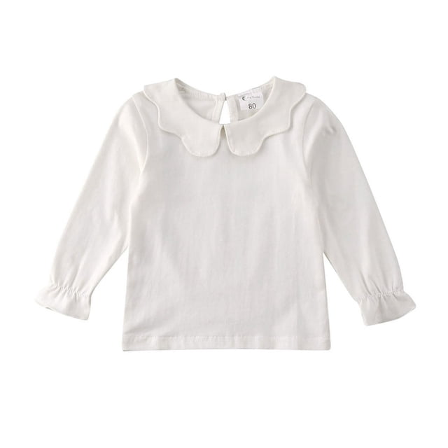Baby Kid Girl Pullover Long Sleeve Blouse Cotton Top Ruffle T Shirt Tee Clothes