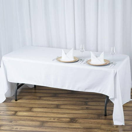 

BalsaCircle 1 60 x 126 Premium Polyester Rectangular Tablecloth Table Linens White