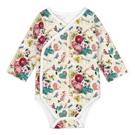 

Matuu Bird Butterfly Rose for Baby Long-Sleeve Bodysuit Soft Cotton Comfortable and Breathable Perfect for Newborns and Infants