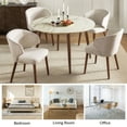 thumbnail image 2 of Dining Chairs Set of 4 Wingback Accent Chair Upholstered Armrest Solid Wood Legs Living Room Kitchen Restaurant Linen, 2 of 7
