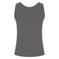 thumbnail image 4 of Women's Criss-Cross V Neck Tank Top with Built-in Bra and Padded Support Featuring Soft Stretchy Fabric Gray XXL, 4 of 7