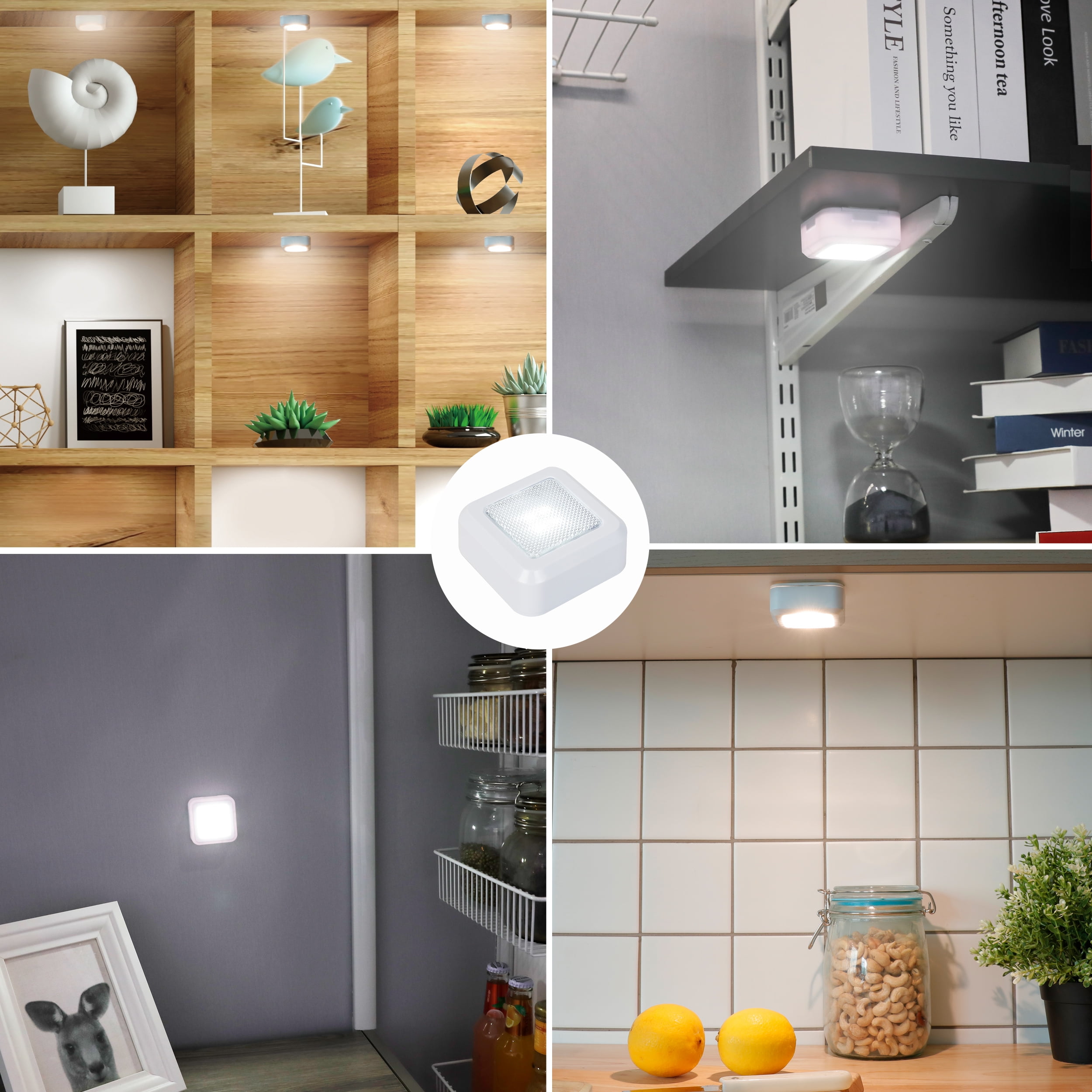 Great Value Wireless LED Puck Lights with Remote, 10-pack, 100 Lumens