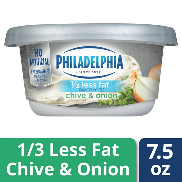 Philadelphia Reduced Fat Chive & Onion Cream Cheese, 7.5 oz Tub