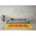 thumbnail image 3 of Ahgly Company Machine Washable Indoor Round Persian Yellow Traditional Area Rugs, 4' Round, 3 of 4