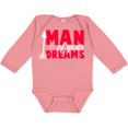 thumbnail image 3 of Inktastic Valentine's Day Man of your Dreams with a Heart and Arrow Boys or Girls Long Sleeve Baby Bodysuit, 3 of 5