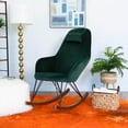 thumbnail image 4 of Jayce Modern Indoor Livingroom Velvet Rocking Accent Chair in Green, 4 of 6