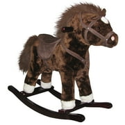 Charm Company Plush RePete Wooden Frame Cowboy Singing Rocking Horse, Dark Brown