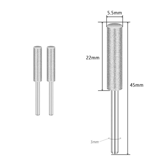 Bgsha 2PCS Coated Cylindrical Burr Chainsaw ener Stone File 4/4.8/5.5mm