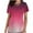 Red, variant on Ndbuld Scrubs for Women Mock Wrap Top Women's Casual Fashion Gradient Color Short Sleeve-Neck Pocket Nursing Clothes Top Summer Clearance,Pink A,L