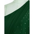 thumbnail image 6 of CHICTRY Women's Lyrical Dance Outfits Two Piece Sparkly Rhinestone Modern Contemporary Dancewear Green XL, 6 of 7