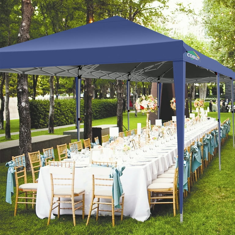 SANOPY 10 x 30 FT Pop Up Canopy Large Commercial Wedding Canopy Height Adjustable Waterproof Beach Canopy Outdoor Instant Party Tent with 8 Removable Sidewalls 4 Sandbags Carrying Bag Dark Blue Walmar...
