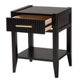 thumbnail image 2 of Baxton Studio Primrose Mid-Century Black Fluted Wood 1-Drawer Nightstand, 2 of 6