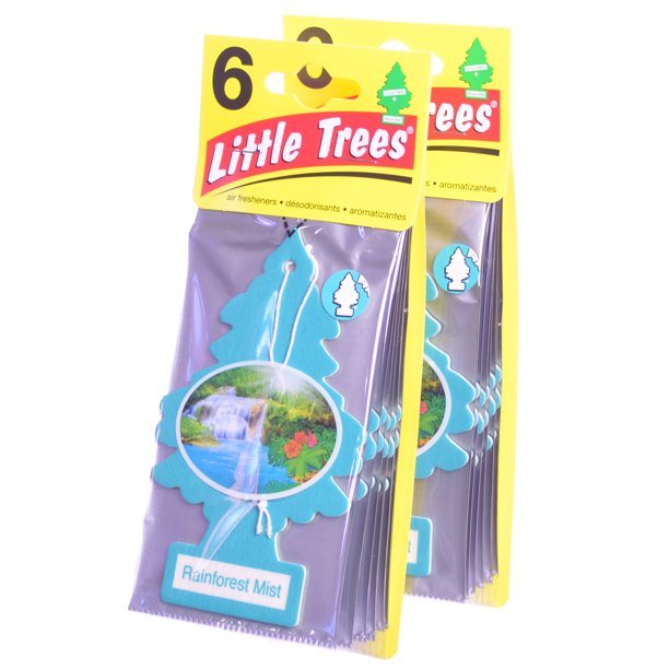 Little Trees Cardboard Hanging Car Home Office Air Freshener Rainforest Mist Pack Of 12 Walmart Com Walmart Com