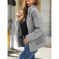 thumbnail image 3 of LSFYSZD Women’s Fuzzy Fleece Jacket Winter Warm Long Sleeve Quilted Patchwork Coat Outerwear, 3 of 9