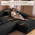 thumbnail image 5 of Garaneeds 113" Oversized U Shaped Sectional Sofa for Living Room, Modular Boneless Cloud Couch with Chaise, Corduroy Deep Seat Sofa, High Back Support, No Assembly Required, Black, 5 of 12