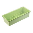 thumbnail image 4 of Kitchen Plastic Storage Box Chopsticks Box Refrigerator Fruit Drain Storage Containers - Green, 4 of 4