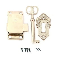 Retro Furniture Drawers Door Lock Set Decorative Lock with Key, Vintage Latch Decorative Door Lock