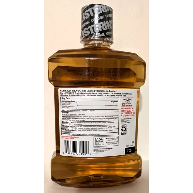 Listerine Original Antiseptic Mouthwash for Bad Breath, 1.5 L