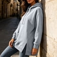 thumbnail image 5 of Cmfcve Women's Oversized Hoodies Long Sleeve Drop Shoulder Hooded Sweatshirts Side Slit Casual Fall Pullover Tops with Poc, 5 of 9