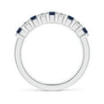 thumbnail image 2 of ANGARA Natural Blue Sapphire and Diamond Semi Eternity Wedding Ring in 14K White Gold for Women (Size-2.6mm) | September Birthstone, Anniversary, Jewelry Gift for Women | Natural Blue Sapphire Ring, 2 of 11