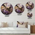 thumbnail image 5 of Designart "Liquid Magic in Purple and Gold II" Abstract Oversized Wall Clock, 5 of 5
