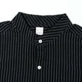 thumbnail image 5 of JAJAHO Men's Striped Stand Collar Shirts Button Up Shirt Long Sleeve Regular Fit Business Casual Wear Lightweight Fall Spring Trendy Tops, 5 of 9