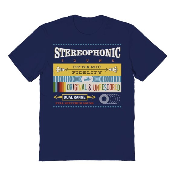 Original & Unrestored Fidelity Graphic Navy Men's Cotton T-Shirt