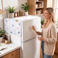 thumbnail image 4 of Refrigerator Dust Proof Cover Refrigerator Top Cover 21.3"x51.2" Decorative Appliance Shield with Side Storage Pockets Washable Kitchen Protector Cloth, 4 of 5
